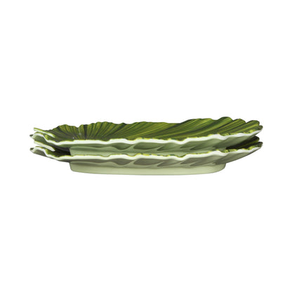 Melamine Small Palm Leaf Plate - Design Green