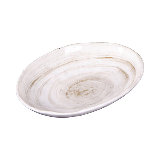 Melamine Deep Oval Plate - Taupe Design