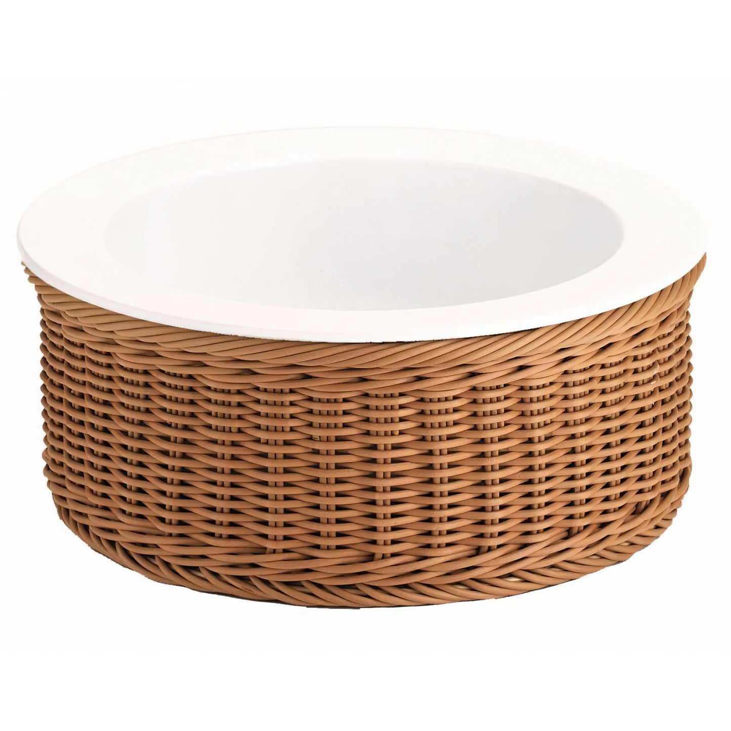 12" Cold Food Display Set with Tan Wicker Basket Base. Inc