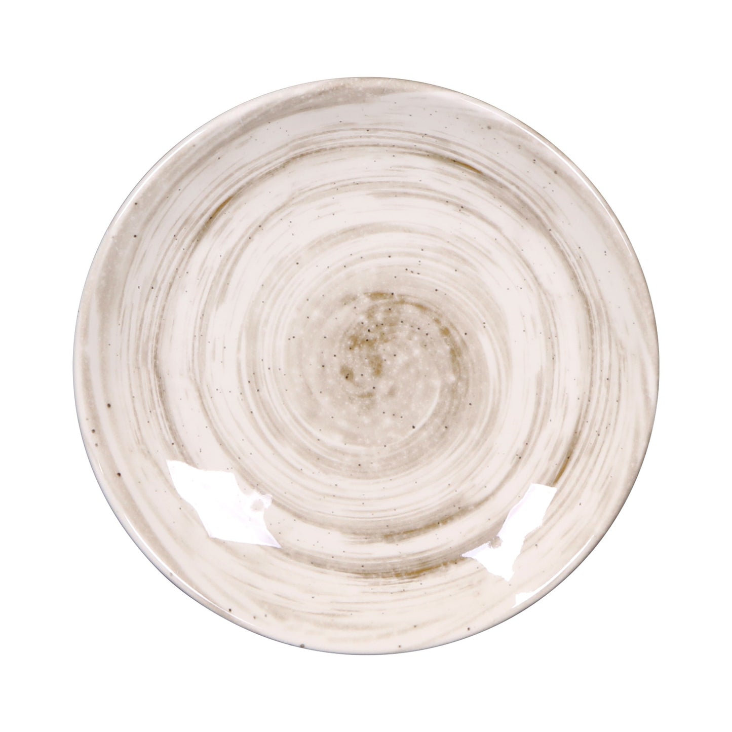 Melamine Round Plate - Taupe Design