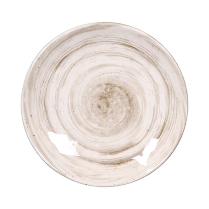 Melamine Round Plate - Taupe Design