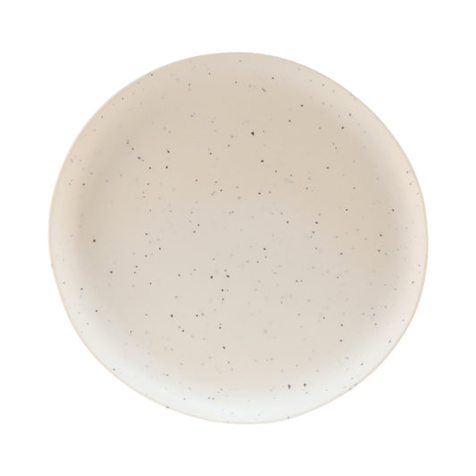 Melamine Round Plate - Eggshell w/ Speckle
