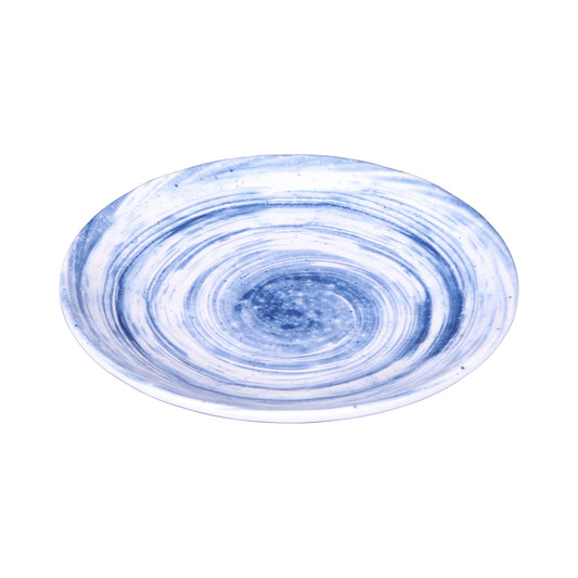 Melamine Round Plate - Navy Design