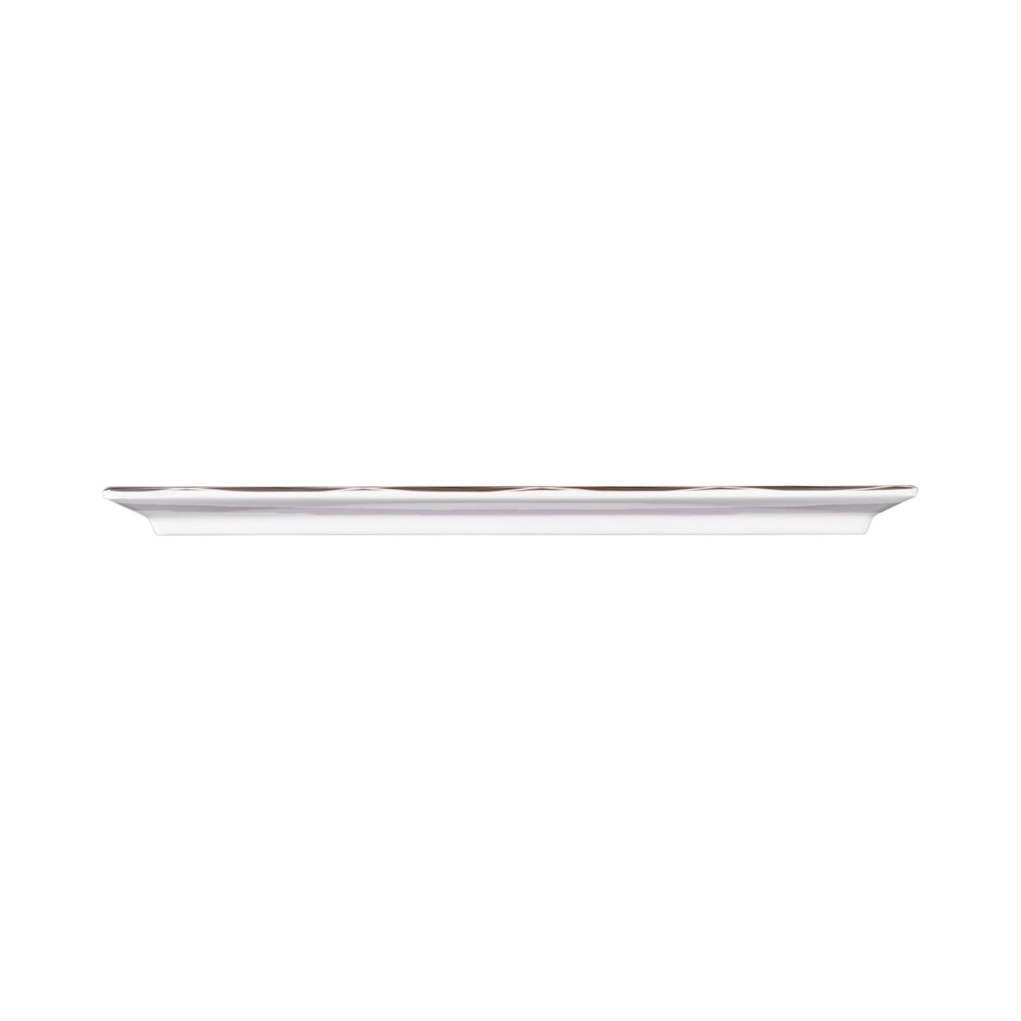 Melamine Rectangular Plate - White w/ Chocolate Decal
