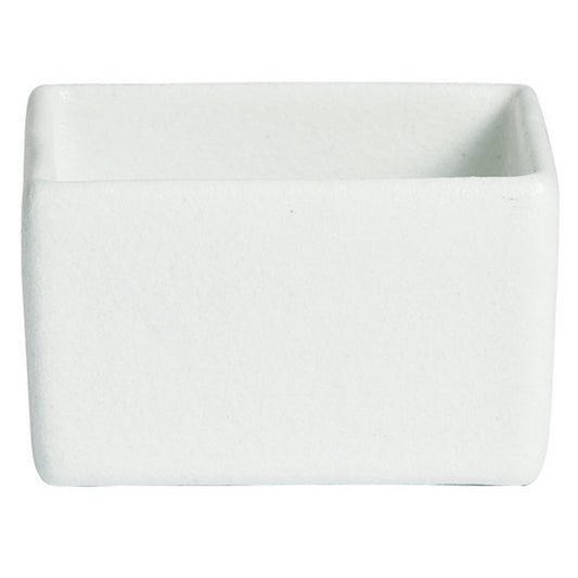 7.9 qt., 10" Square Straight Sided Salad Bar Bowl, 6" Deep,  Bugambilia MOD Smooth Finish, White, (Stocked)