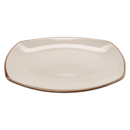 13 7/9" x 9 2/3" Beige Porcelain Platter, Corona Artisan Beige (Stocked)