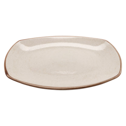 13 7/9" x 9 2/3" Beige Porcelain Platter, Corona Artisan Beige