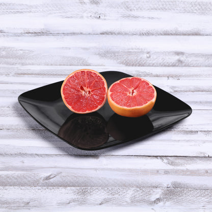 Melamine Rounded Edge Square Plate - Black