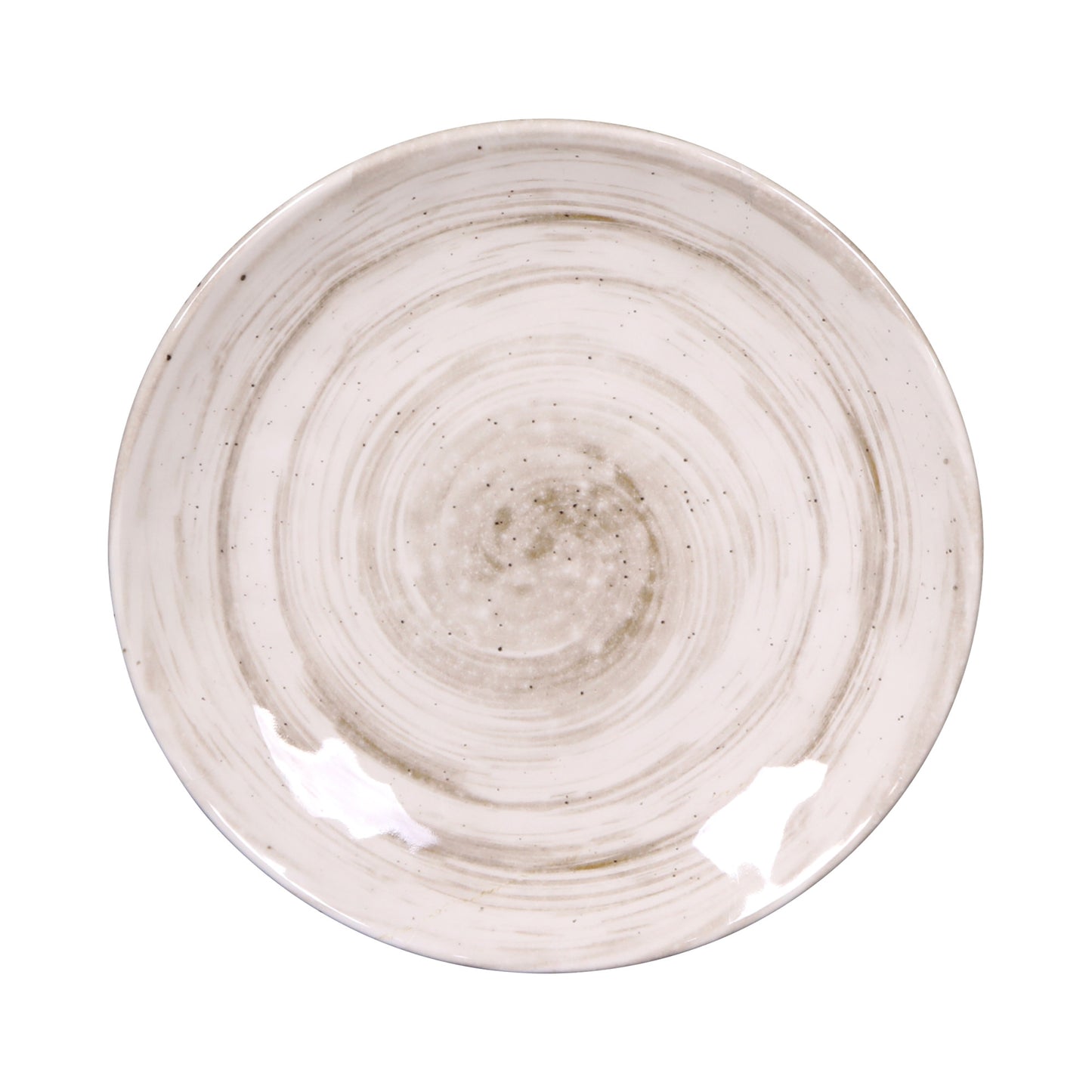 Melamine Round Plate - Taupe Design