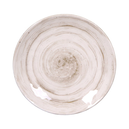 Melamine Round Plate - Taupe Design