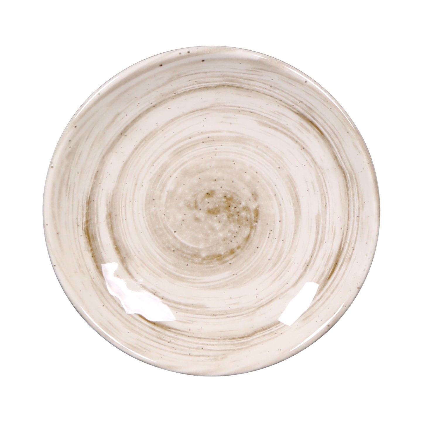 Melamine Round Plate - Taupe Design