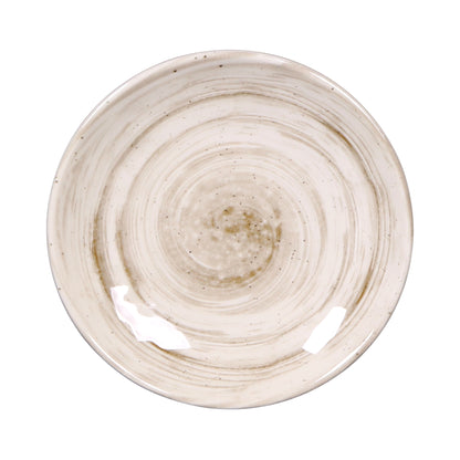 Melamine Round Plate - Taupe Design