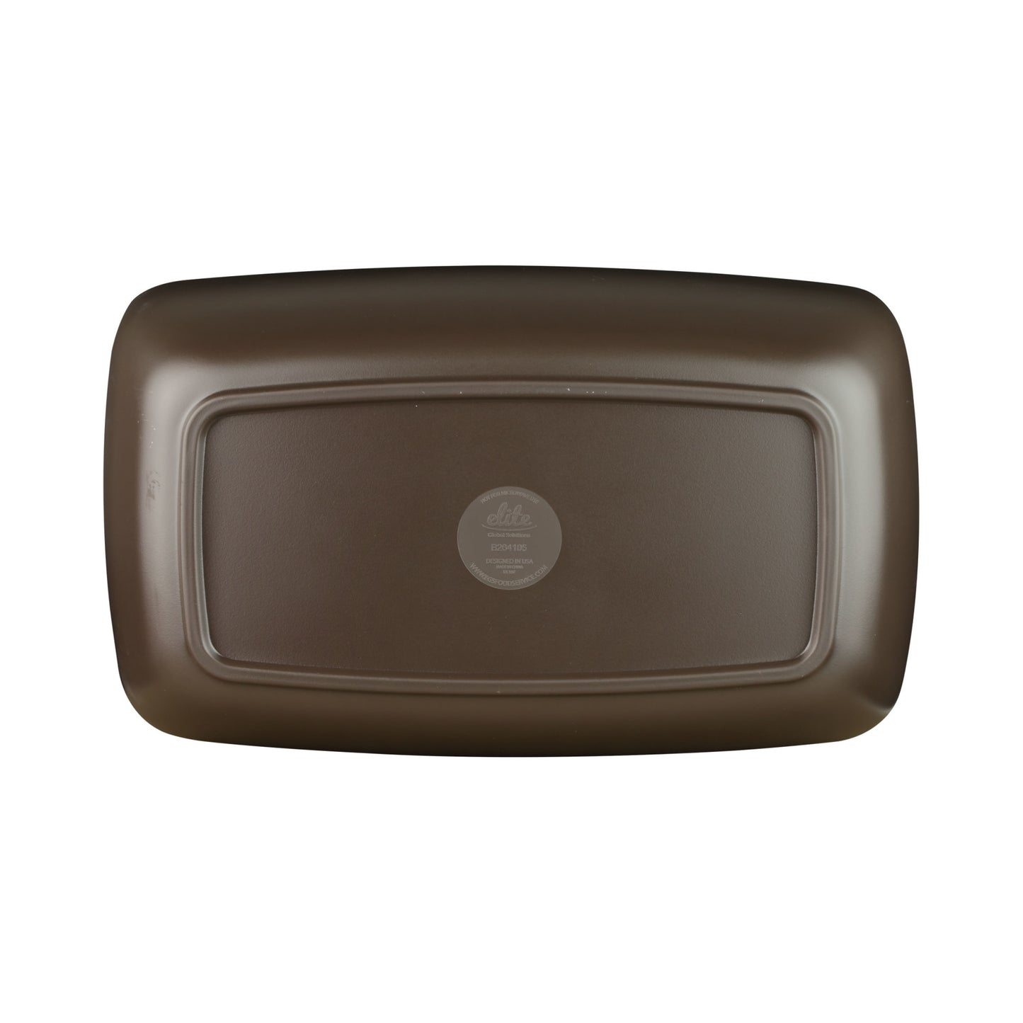 Melamine Rectangular Bowl - White Speckle Inside, Chocolate Outside
