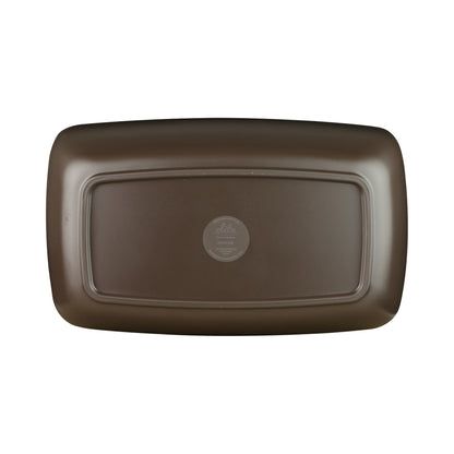 Melamine Rectangular Bowl - White Speckle Inside, Chocolate Outside