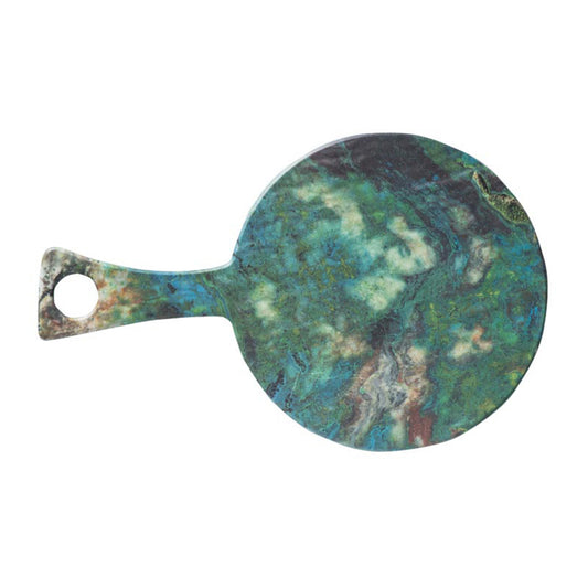 15.25" lapis parrot wing round melamine board with handle, 15.25"L x 9.63"W x .5"H, GET, cheforward