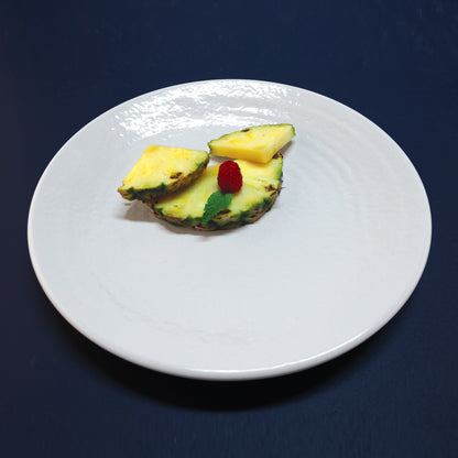 Melamine Round Pebble Plate - White