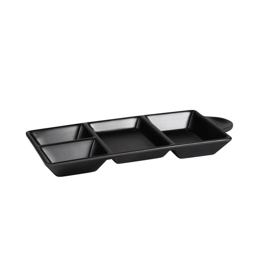 Melamine Four Compartment Tray - Black