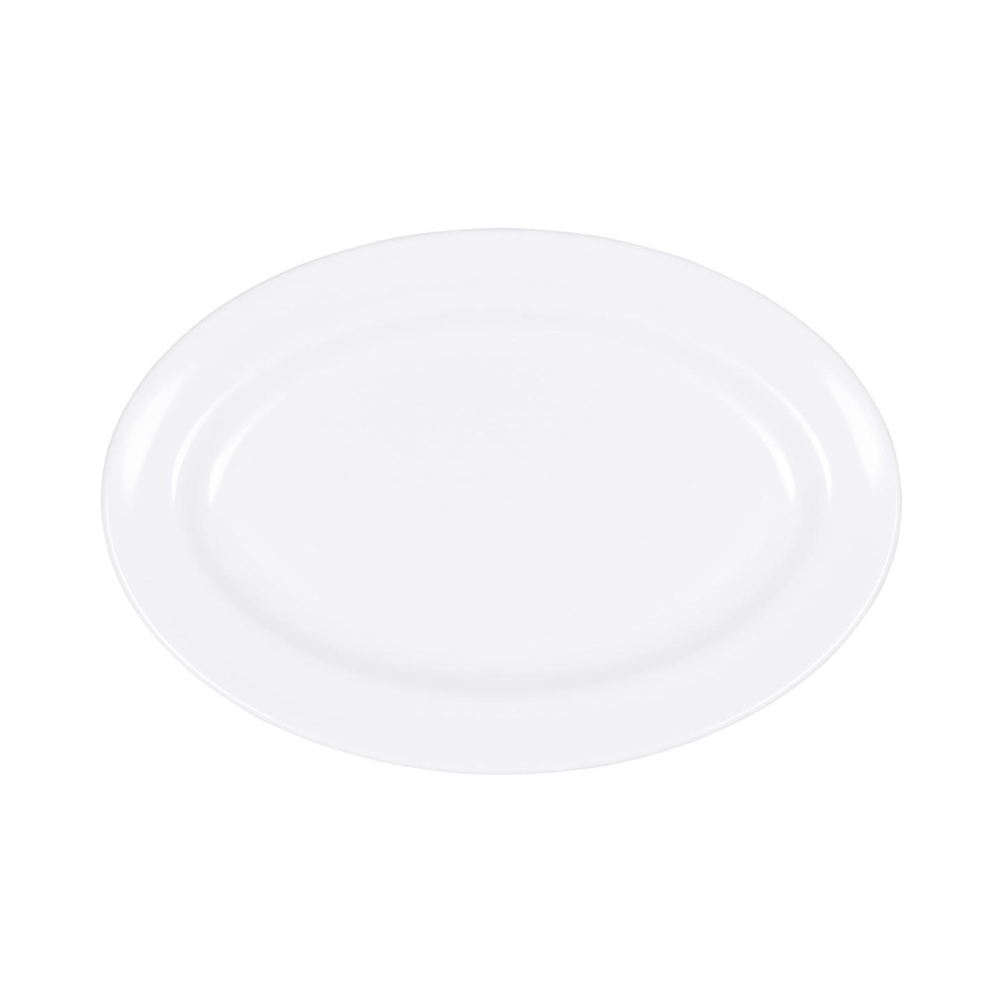 Melamine Oval Rim Platter - White