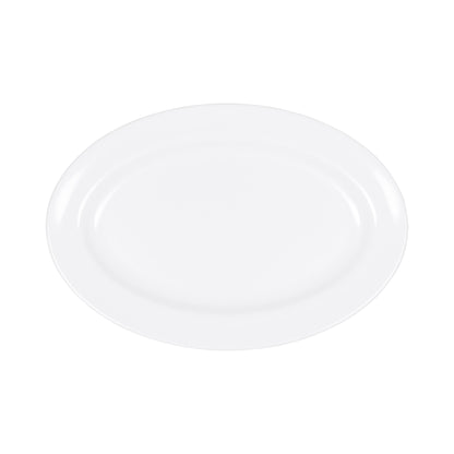 Melamine Oval Rim Platter - White