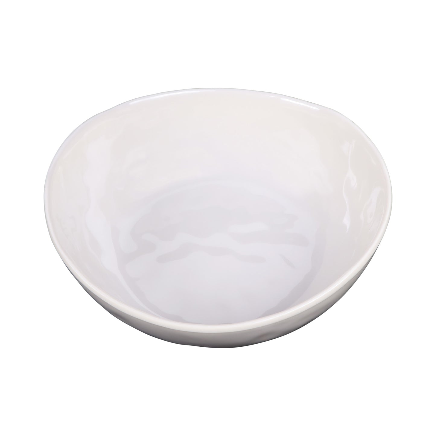 Melamine Irregular Round Bowl - Cream Glaze