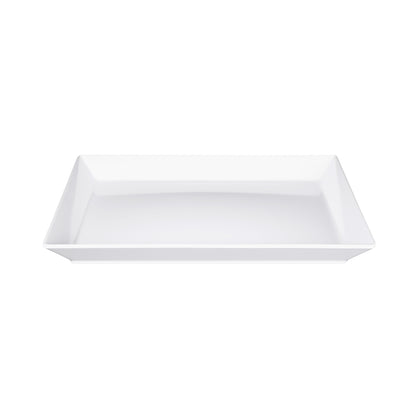 Melamine Rectangular Serving Platter w/ Bump - White