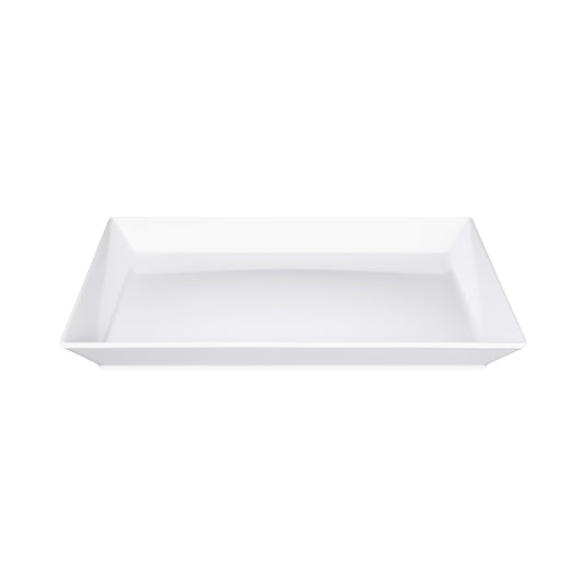 Melamine Rectangular Serving Platter w/ Bump - White