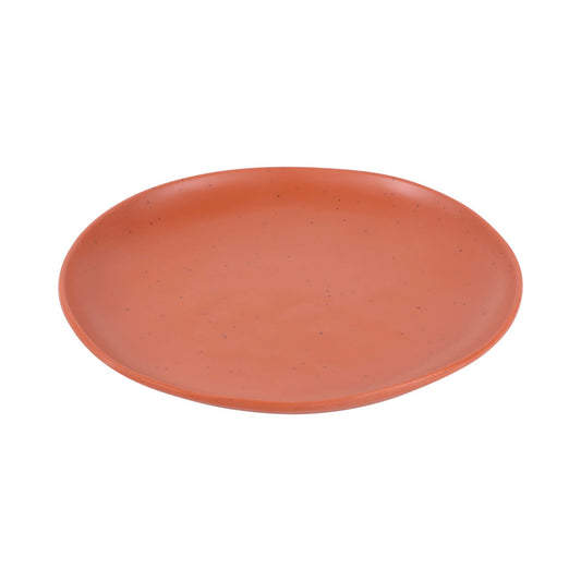 Melamine Round Plate - Sunburn Terra Cotta w/ Speckle