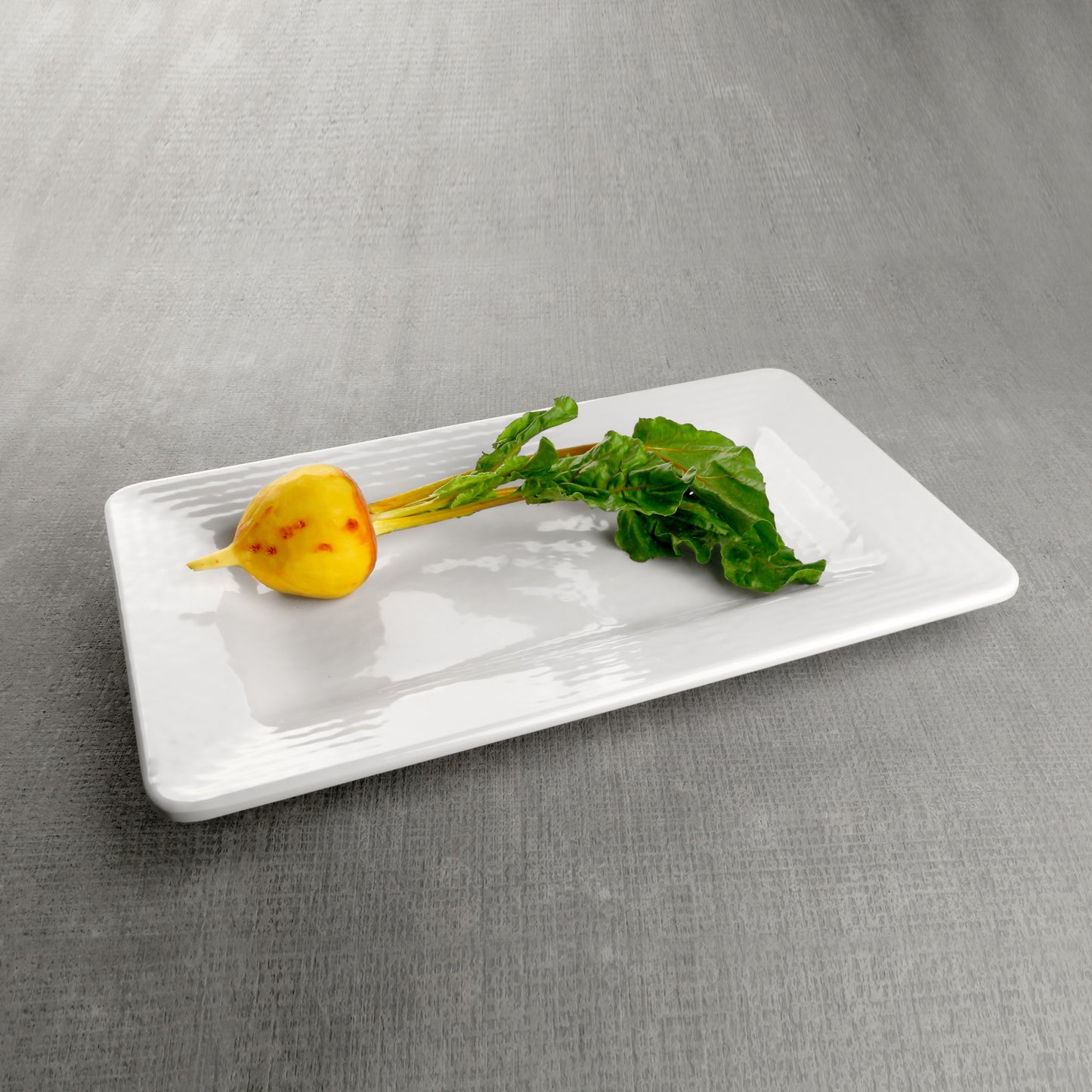 Melamine Rectangular Pebble Tray - White