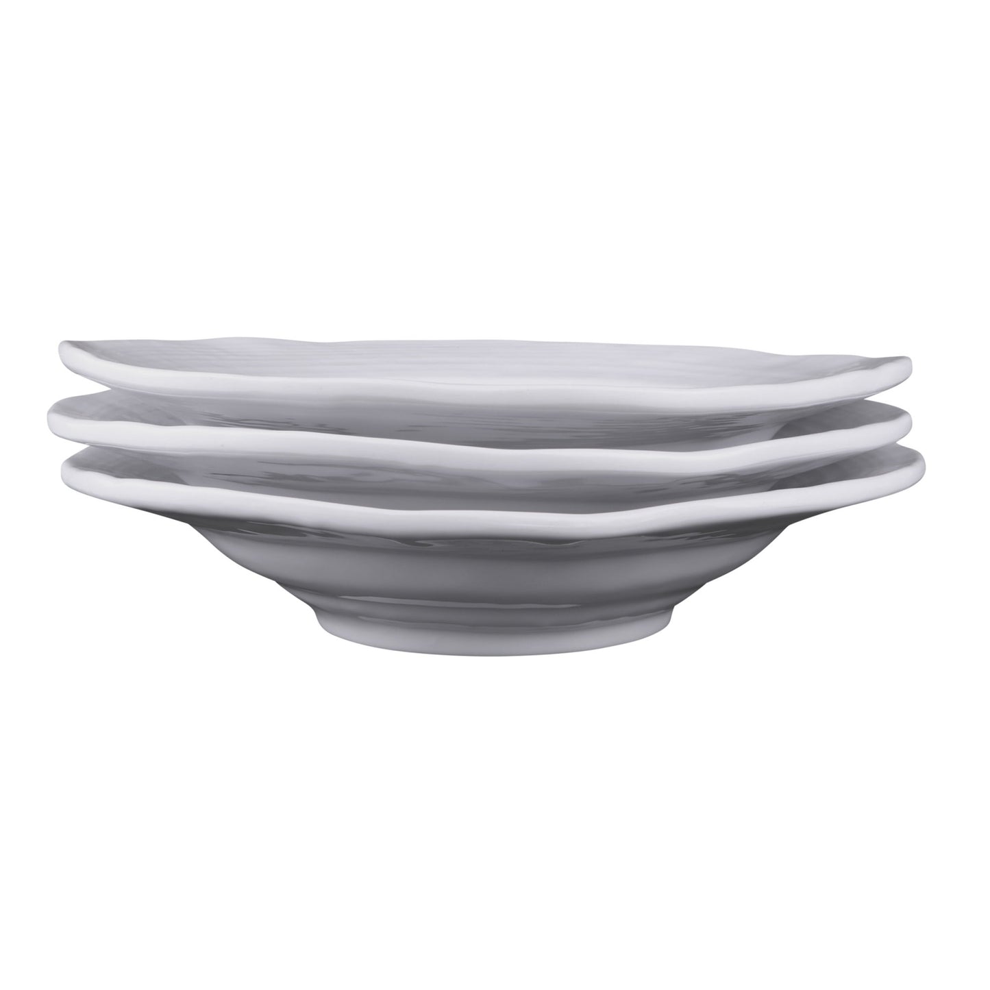 Melamine Irregular Round Bowl - White