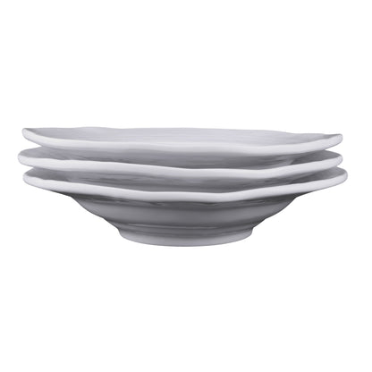 Melamine Irregular Round Bowl - White