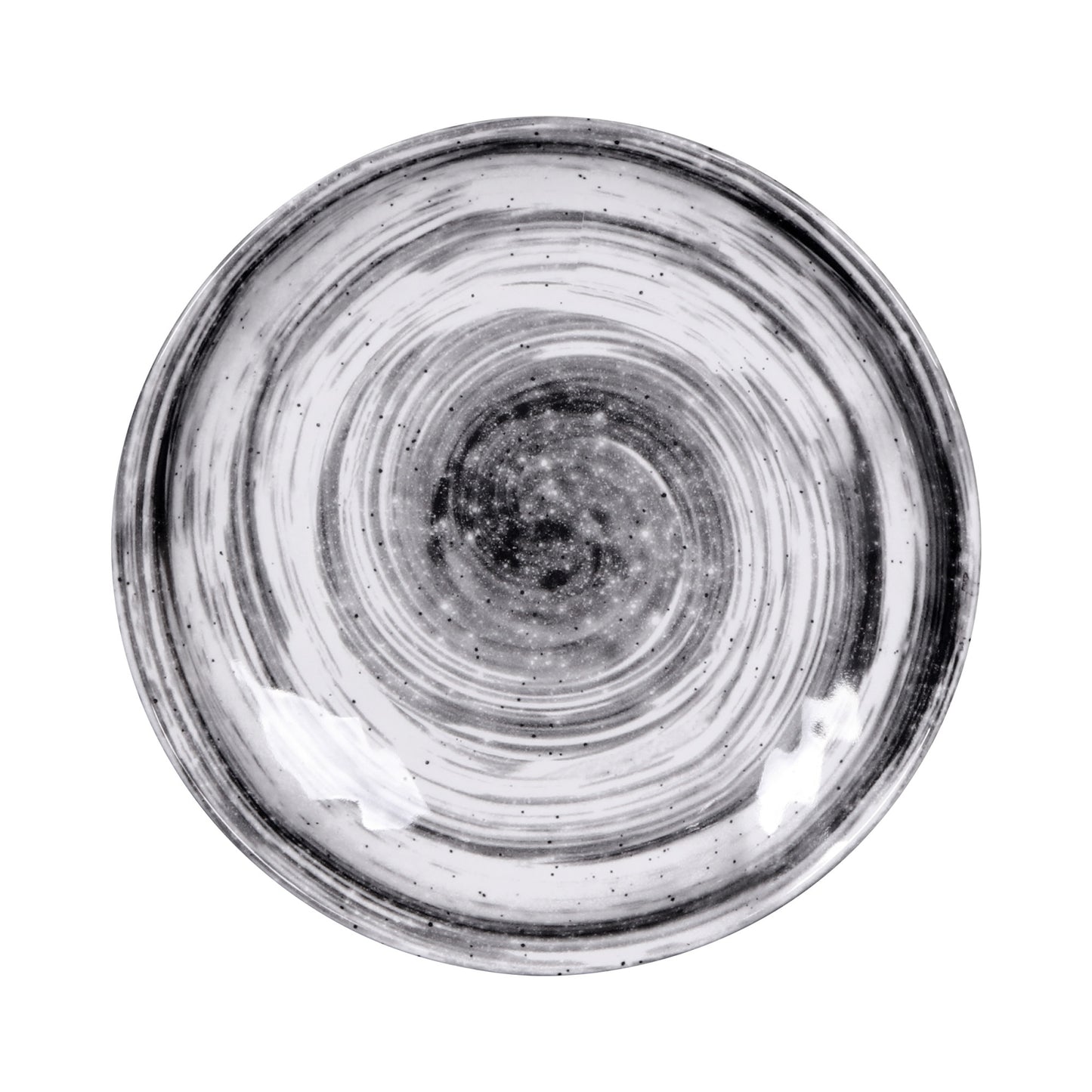 Melamine Round Plate - Black Design