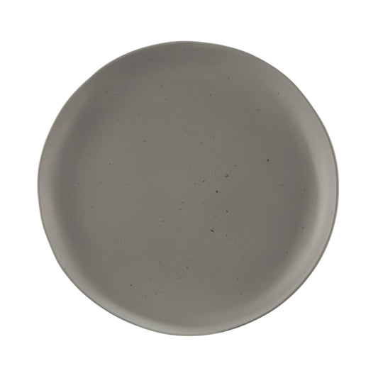 Melamine Round Plate - Dark Gray w/ Speckle