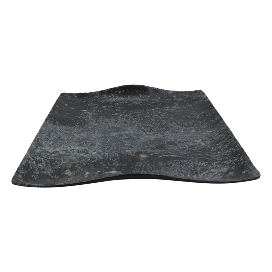 11" endure weathered pewter square buffet melamine platter, 11"L x 11"W x 1.5"H, GET, cheforward