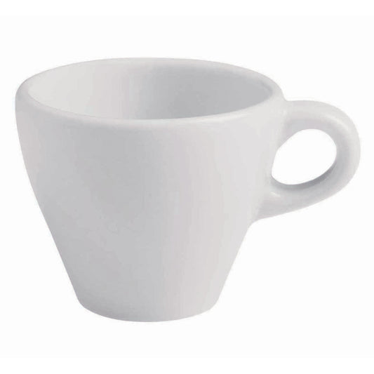 5.5 oz. Bright White Porcelain Cappuccino Cup, 4 1/3" Dia. w/Handle, Corona Actualite (12 Pack)