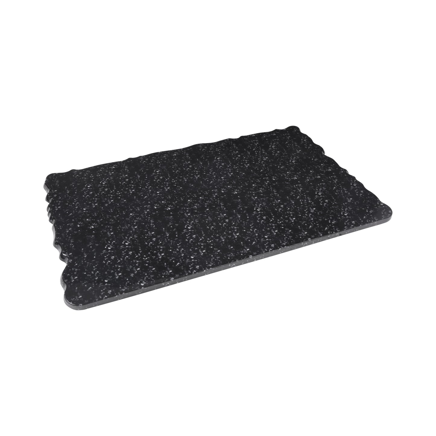 Melamine Rectangular Riser w/ One Straight Edge - Black Granite