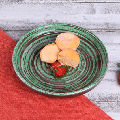 Melamine Round Coupe Plate - Stardust Green