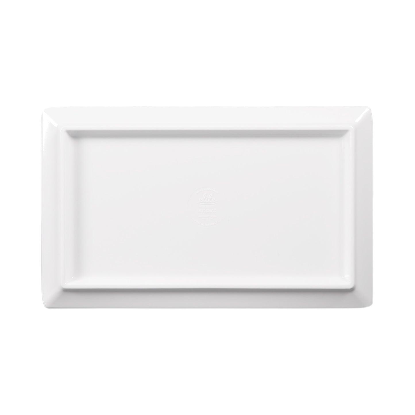 Melamine Rectangular Plate - White w/ Lapis Decal