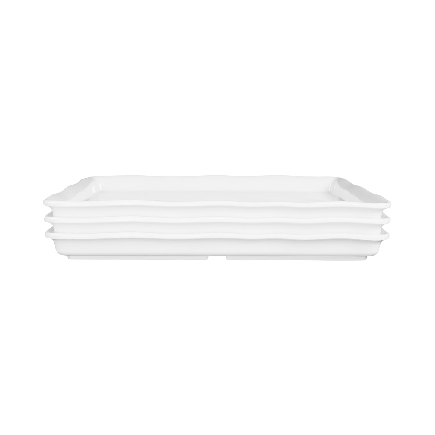 Melamine Rectangular Organic Tray - White