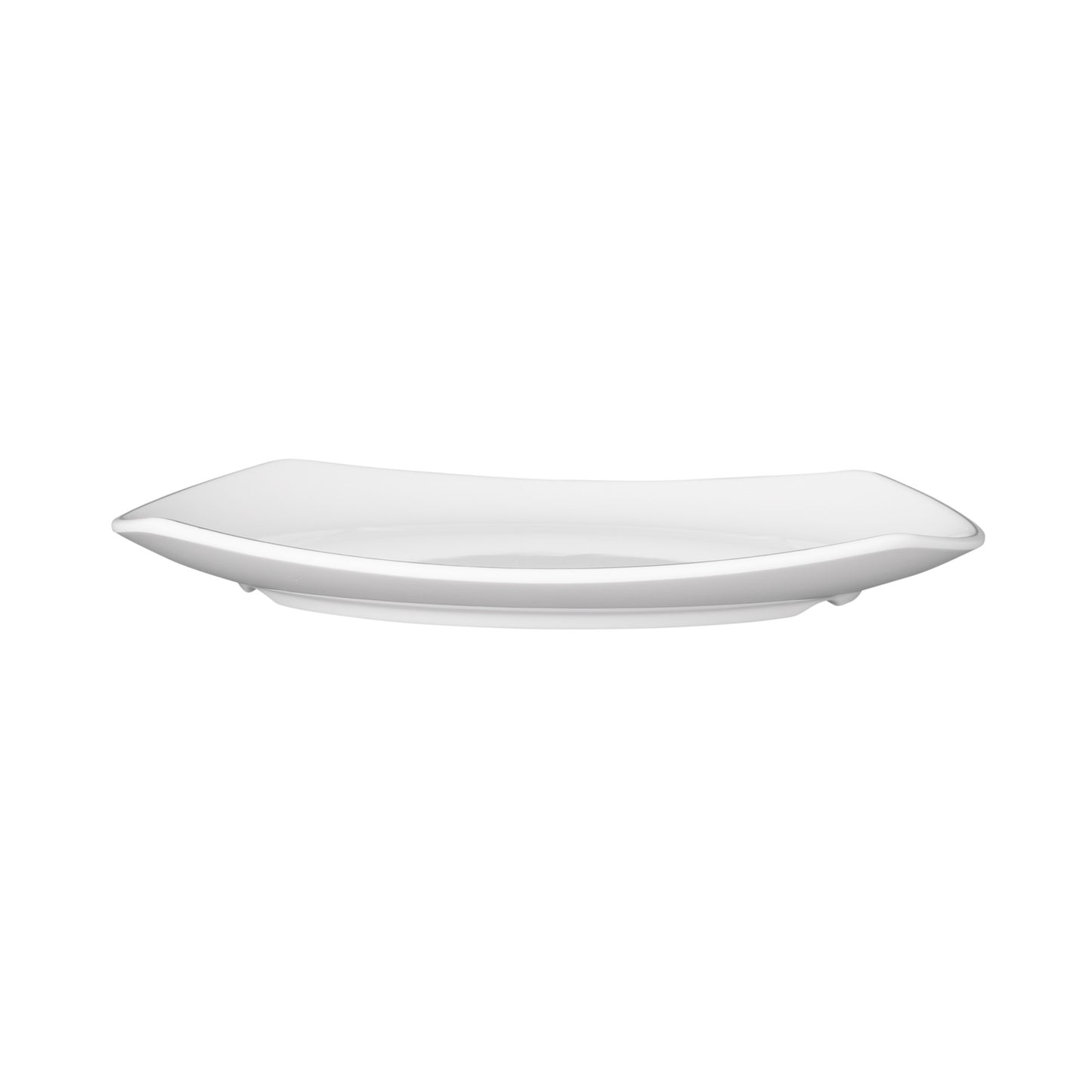 Melamine Square Plate - White w/ Black Trim