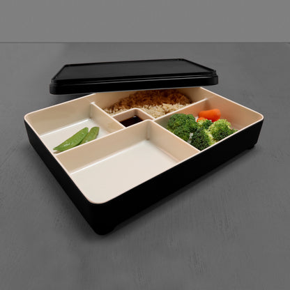 Melamine Two Tone Bento Box Lid - Ebony Outside, Sand Inside