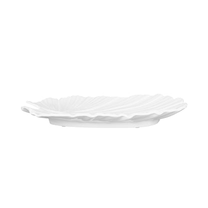 Melamine Large Palm Leaf Platter - White