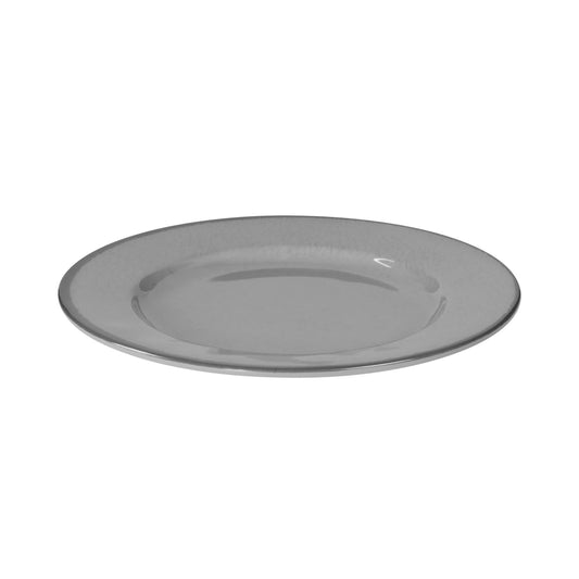 Melamine Round Crackle Plate - Gray