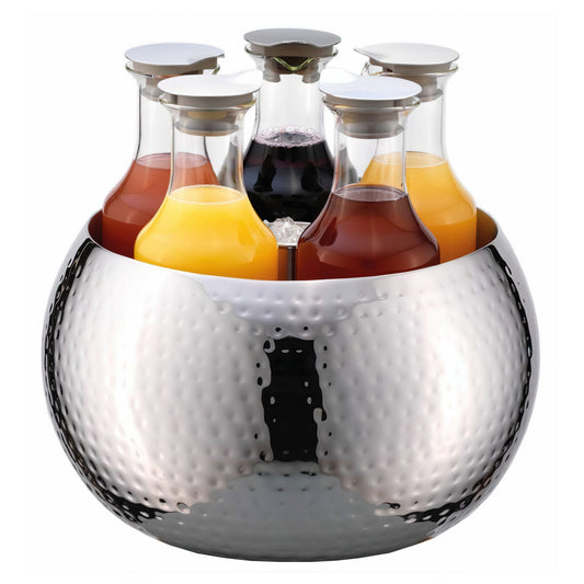 CARAFINE Beverage-Set 'Hammered Quintet'   Model Stainles
