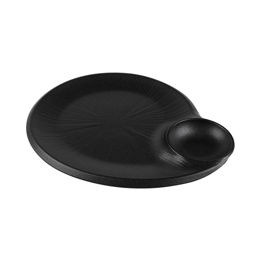 Melamine Square Chip & Dip Plate - Black