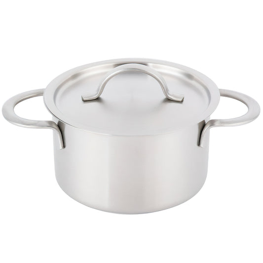 14 oz Stainless Steel Mini Stock Pot with Lid