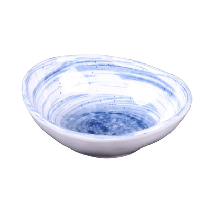 Melamine Oval Bowl - Navy Design