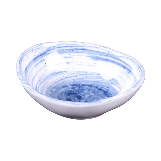 Melamine Oval Bowl - Navy Design
