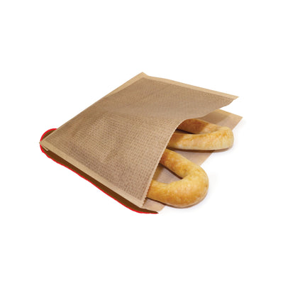 7" x 7" Food-Safe Double-Open Bag / Wire Cone Basket Liner / Burlap on Brown Paper, 2000 pieces./cs.