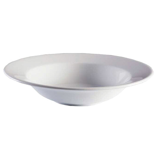 18.2 oz. Bright White Porcelain Rimmed Bowl, 9 3/4"Dia., Corona Actualite (12 Pack)