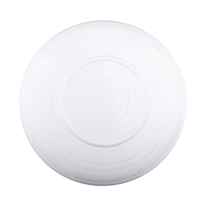Melamine Round Swirl Plate - White